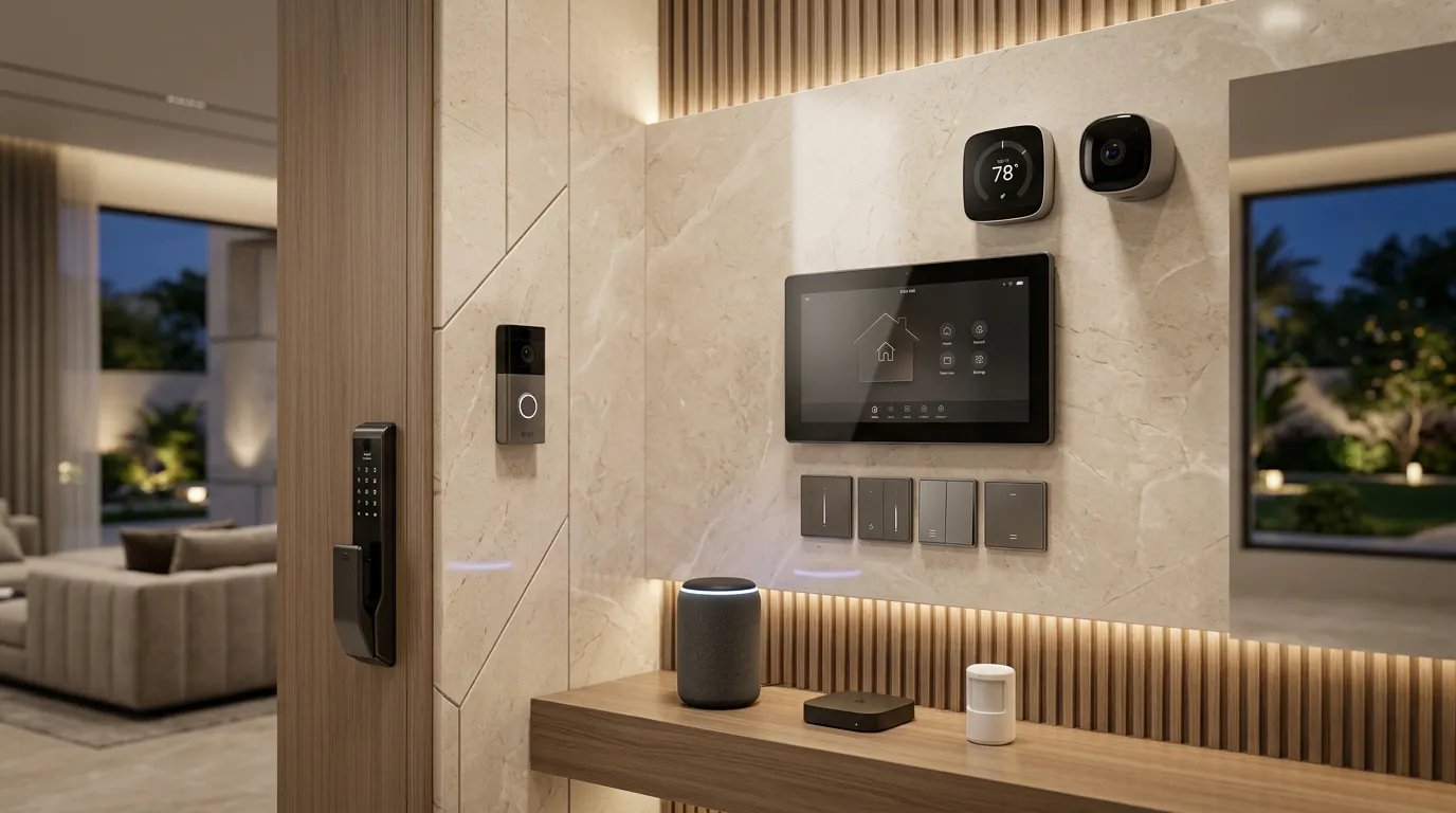 Smart home installation in Riyadh with integrated automation and security systems